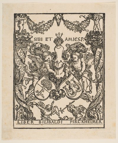 The Bookplate of Willibald Pirckheimer.n.d. af Albrecht Dürer