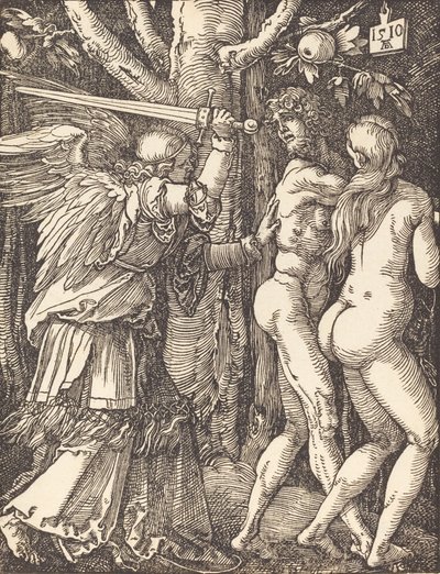 Uddrivelsen fra Paradiset, 1510. af Albrecht Dürer