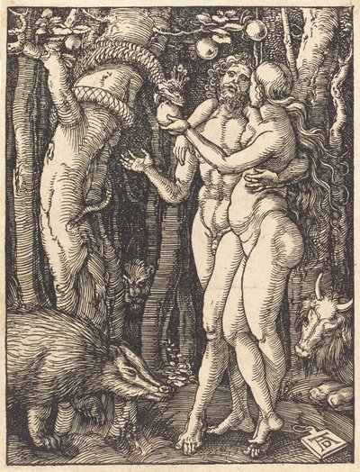Menneskets fald, sandsynligvis ca. 15091510. af Albrecht Dürer