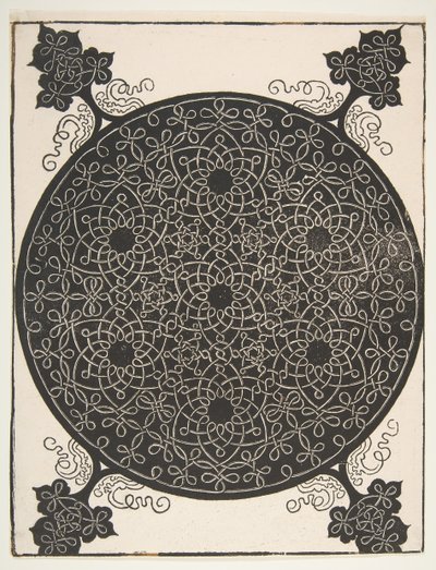 Den femte knude. Sammenflettet runddel med syv sekstakkede stjerner, 1521 før. af Albrecht Dürer