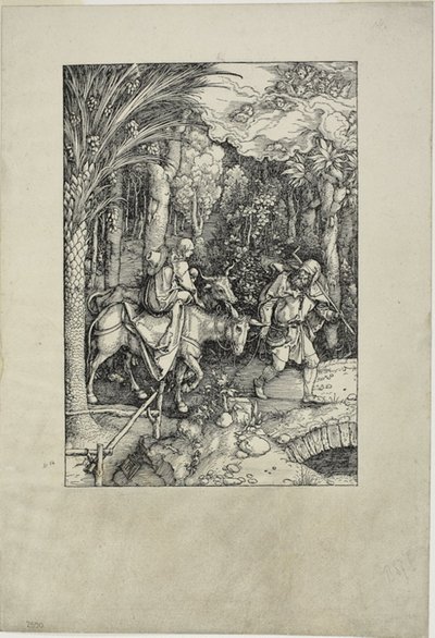 Flugten til Egypten, fra Jomfruens liv af Albrecht Dürer