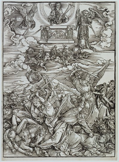 De fire hævnende engle ved Eufrat, fra serien «Apokalypsen» af Albrecht Dürer