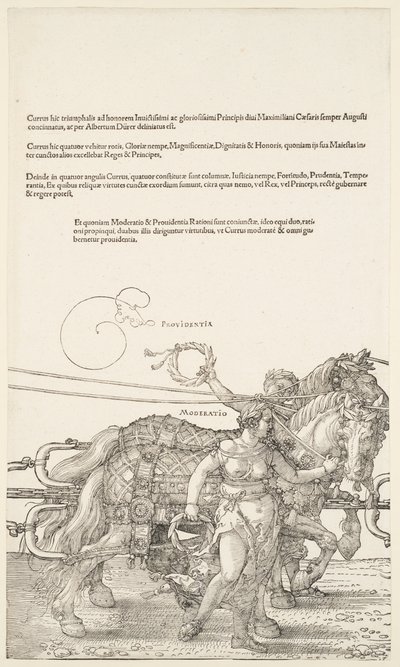 Den store triumfvogn: Providentia og Moderatio af Albrecht Dürer