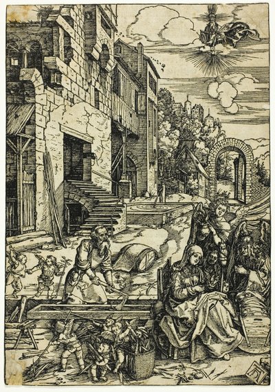 Den hellige familie i Egypten, fra Jomfruens liv af Albrecht Dürer