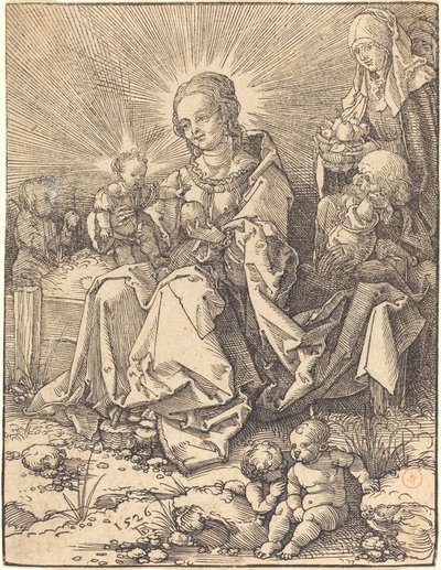 Den hellige familie på en græsbænk af Albrecht Dürer