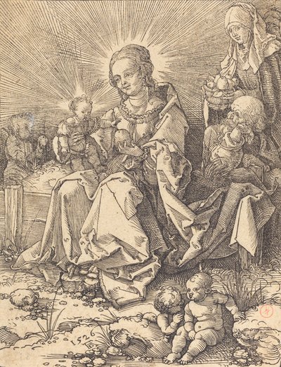 Den hellige familie på en græsbænk, 1526. af Albrecht Dürer