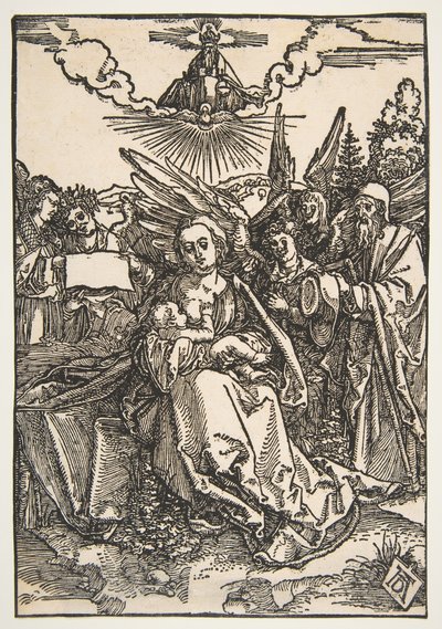 Den hellige familie med fem engle, ca. 1503. af Albrecht Dürer