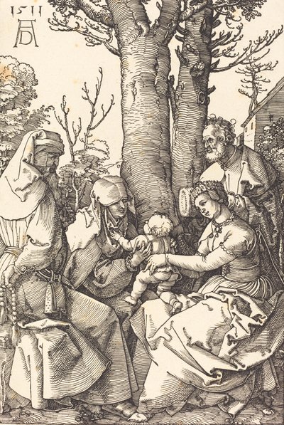 Den hellige familie med Joachim og Anne under et træ, 1511. af Albrecht Dürer