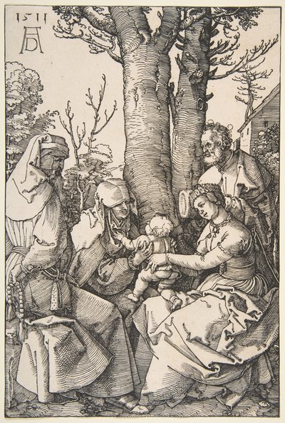 Den hellige familie med den hellige Joachim og den hellige Anne, 1511. af Albrecht Dürer