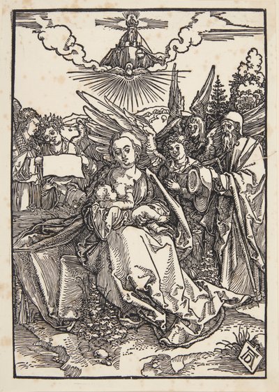 Den hellige familie med fem engle af Albrecht Dürer