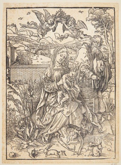 Den hellige familie med tre harer af Albrecht Dürer