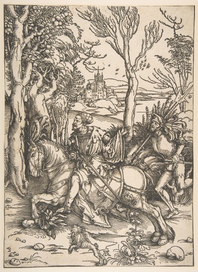 Ridderen og våbenmanden.n.d. af Albrecht Dürer