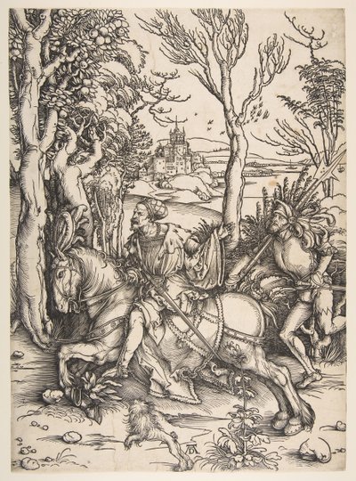 Ridderen og våbenmanden.n.d. af Albrecht Dürer