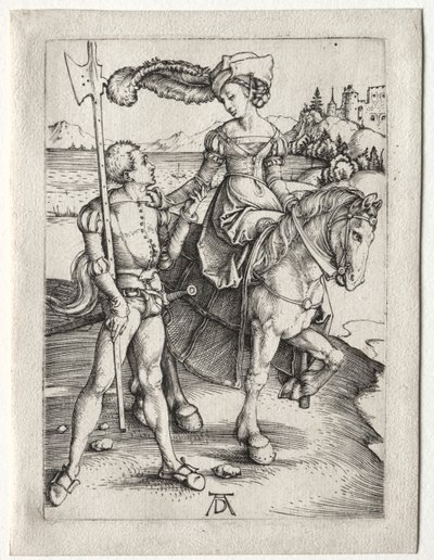Fruen Ridning og Landsknecht af Albrecht Dürer