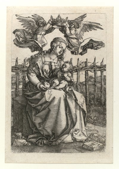 Madonnaen og barnet kronet af to engle, 1518 af Albrecht Dürer