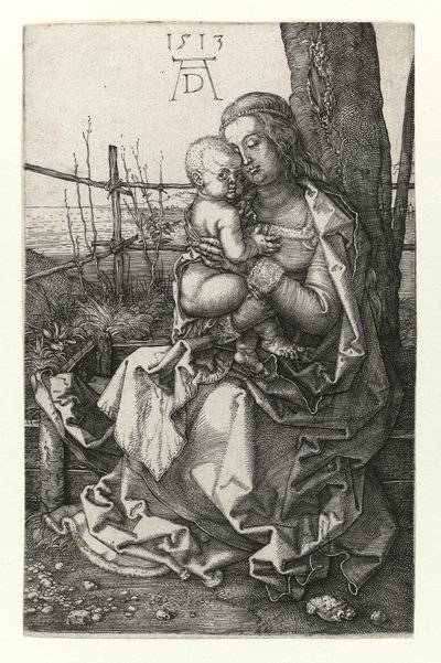 Madonnaen sidder nær træet, 1513 af Albrecht Dürer