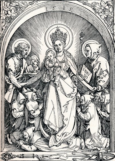 Madonnaen med karteuserbrødrene, Johannes Døberen og Skt. Bruno, 1515 1906. af Albrecht Dürer