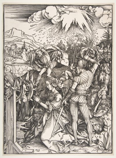 Sankt Katarina af Alexandrias martyrium.n.d. af Albrecht Dürer