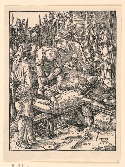 The Nailing to the Cross, fra The Little Passion Series af Albrecht Dürer