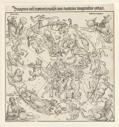 Den nordlige himmelhalvkugle, 1515. af Albrecht Dürer