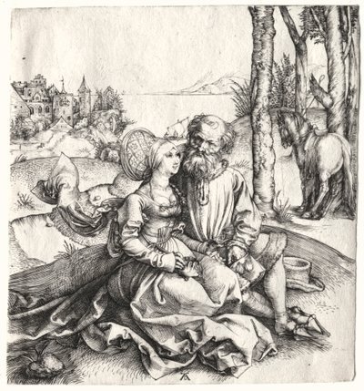 Tilbuddet om kærlighed eller det dårligt udvalgte par, 1495-1496. af Albrecht Dürer
