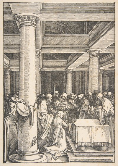 Præsentationen i templet, fra Jomfruens liv, ca. 1505. af Albrecht Dürer