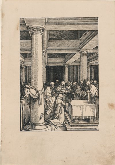 Præsentationen af Kristus i templet, fra Jomfruens liv af Albrecht Dürer