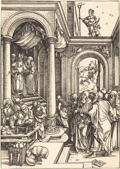 Præsentationen af jomfruen i templet af Albrecht Dürer