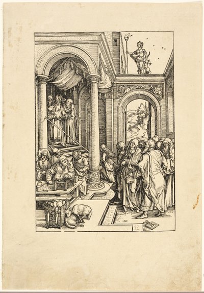 Præsentationen af jomfruen i templet, fra Jomfruens liv af Albrecht Dürer