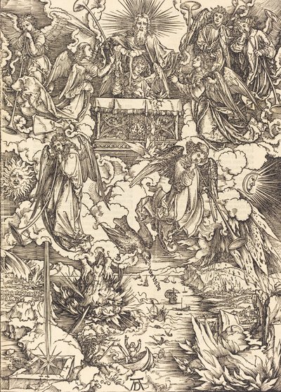 De syv engle med trompeterne, 1498. af Albrecht Dürer