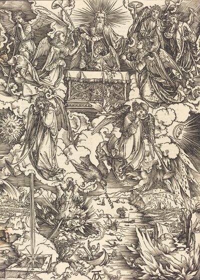 De syv engle med trompeterne, sandsynligvis ca. 14961498. af Albrecht Dürer