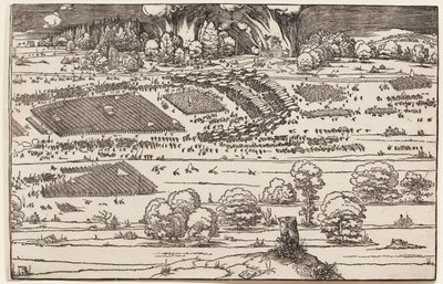 Belejringen af en fæstning (kun højre side, af 2 blokke) af Albrecht Dürer