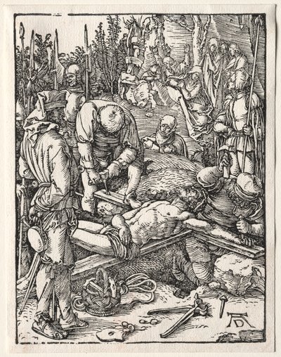 Den lille lidenskab: Kristus bliver naglet til korset, 1509-1511. af Albrecht Dürer