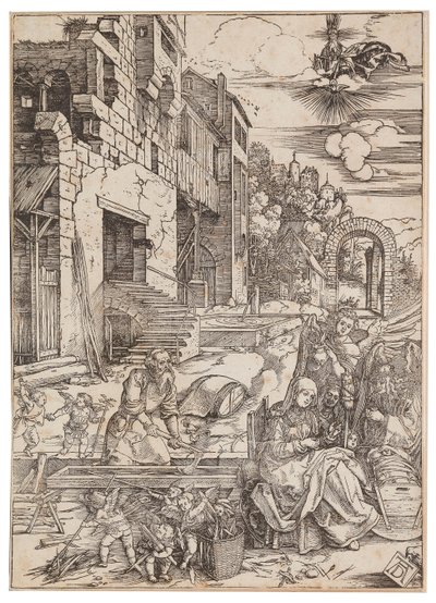 Den hellige families ophold i Egypten, fra Jomfruens liv, ca. 1504. af Albrecht Dürer