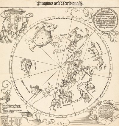 Den sydlige himmelhalvkugle, 1515. af Albrecht Dürer