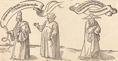 Læreren, præsten og forsynet, sandsynligvis 1526. af Albrecht Dürer