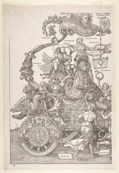 The Triumphal Chariot of Maximilian I The Great Tri..., formentlig færdig ca. 1518, udgivet 1522. af Albrecht Dürer