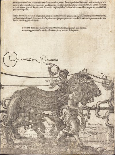 The Triumphal Chariot of Maximilian I The Great Triumphal Car [plade 4 af 8], 1523 latinsk udgave.. af Albrecht Dürer