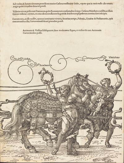 Den triumfiske vogn af Maximilian I den store triumfe bil [plade 6 af 8], 1523 latin ed .. af Albrecht Dürer