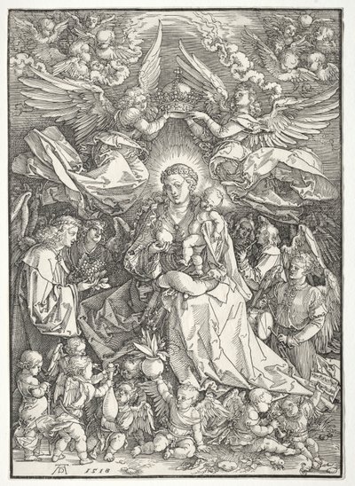 Jomfruen omgivet af mange engle af Albrecht Dürer