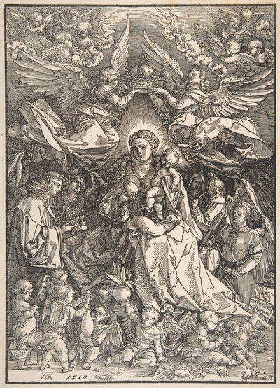 Jomfruen omgivet af mange engle, 1518. af Albrecht Dürer