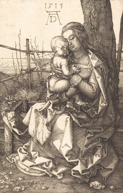 Jomfruen og barnet sidder ved et træ, 1513. af Albrecht Dürer