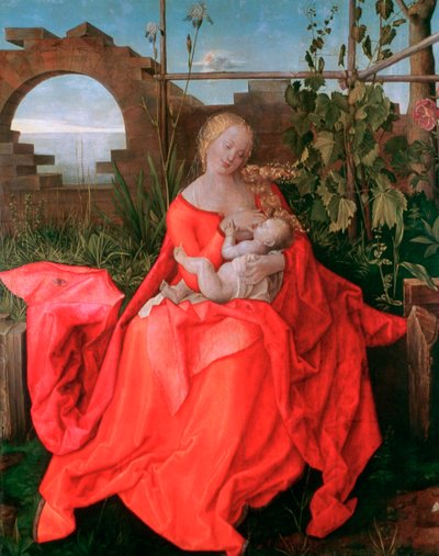 Jomfruen og barnet, Madonnaen med iris, 1500-1510 af Albrecht Dürer