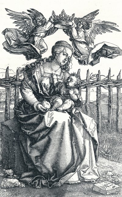 Jomfruen og barnet kronet af to engle, 1518, 1906 af Albrecht Dürer