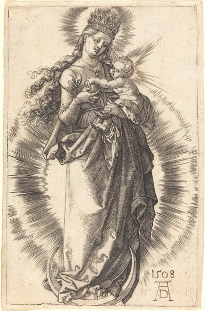 Jomfruen og barnet på en halvmåne med en stjernekrone af Albrecht Dürer