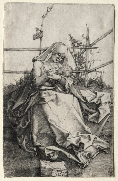 Jomfruen og barnet på en græsbænk, 1503. af Albrecht Dürer