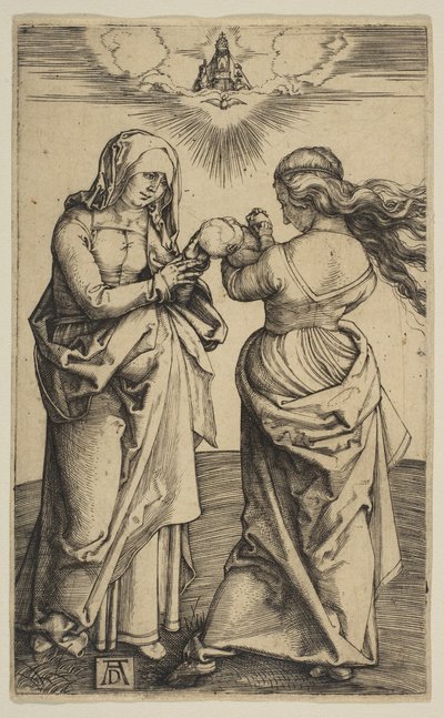 Jomfruen og barnet med spædbarnet Kristus og Sankt Anne, ca. 1500. af Albrecht Dürer