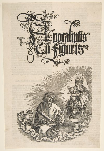 Jomfruen og Sankt Johannes, fra Apokalypsen, 1511. af Albrecht Dürer