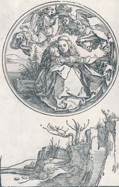 Jomfruen kronet af to engle, c1515 1906. af Albrecht Dürer