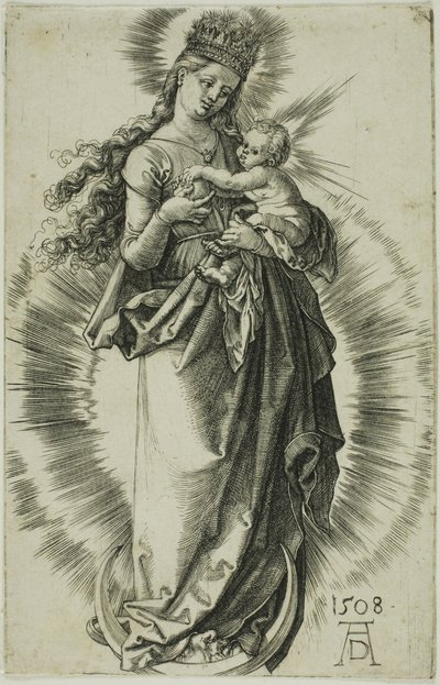 Jomfruen på Halvmånen med en krone af stjerner af Albrecht Dürer